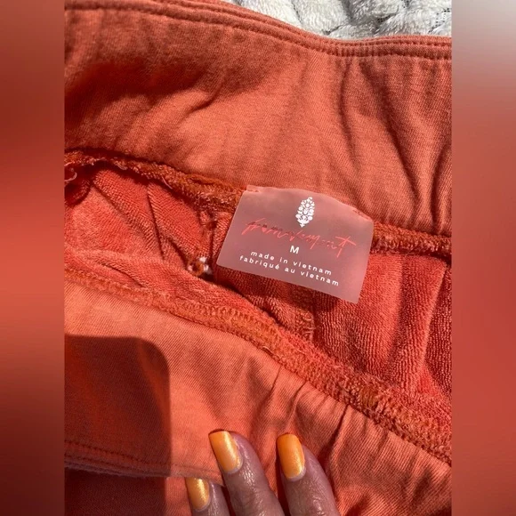 FP Movement Orange Rava Wide Leg Patchwork Terry Pants Medium - Picture 13 of 15